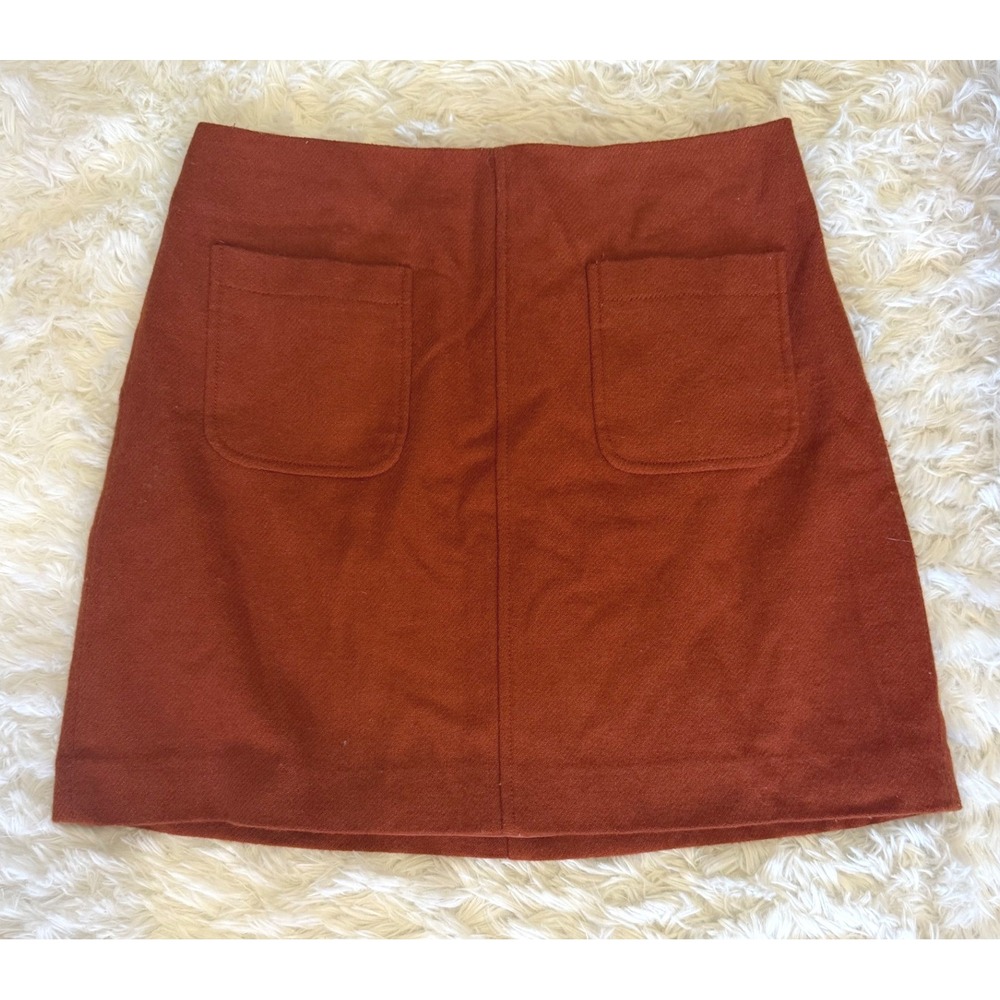Madewell Wool Blend Mini Skirt 4 Rust Orange Boho Casual Chic